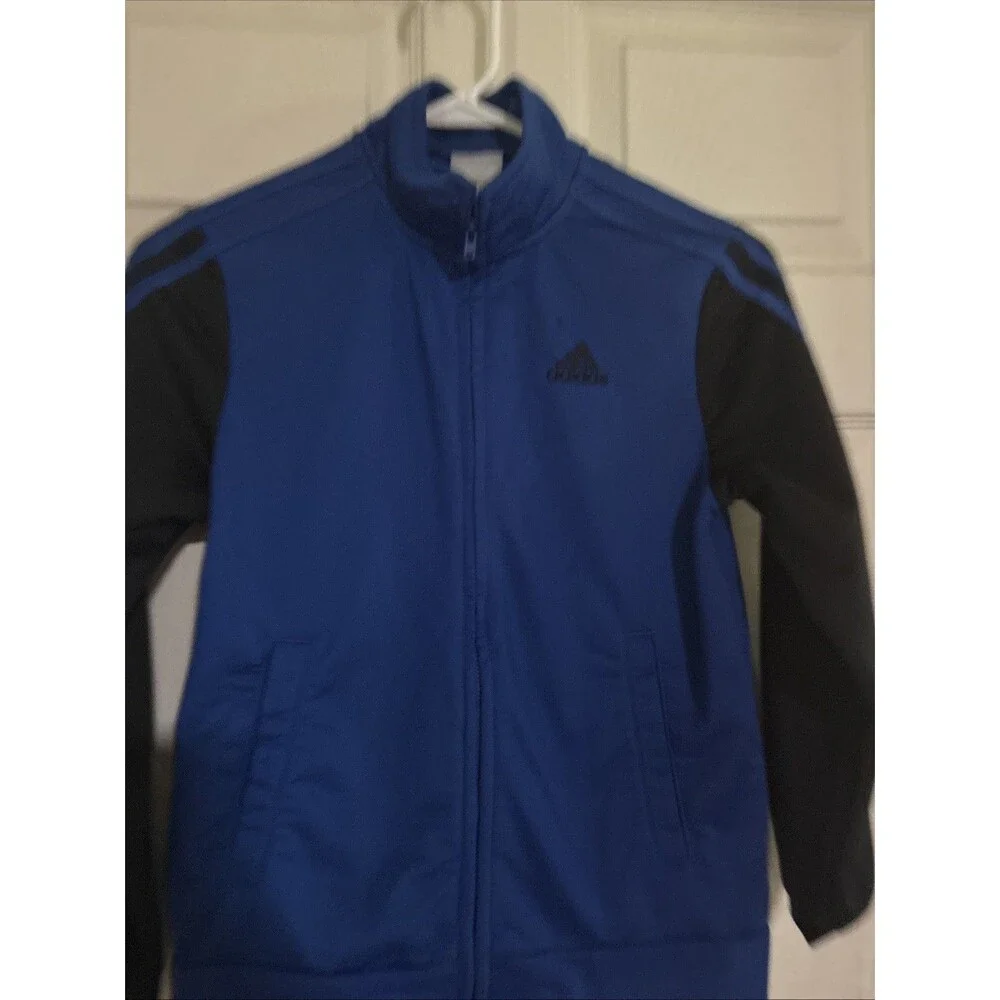 Adidas Boys Medium (10-12) Full Zip Blue and Black Long Sleeve Track Jacket